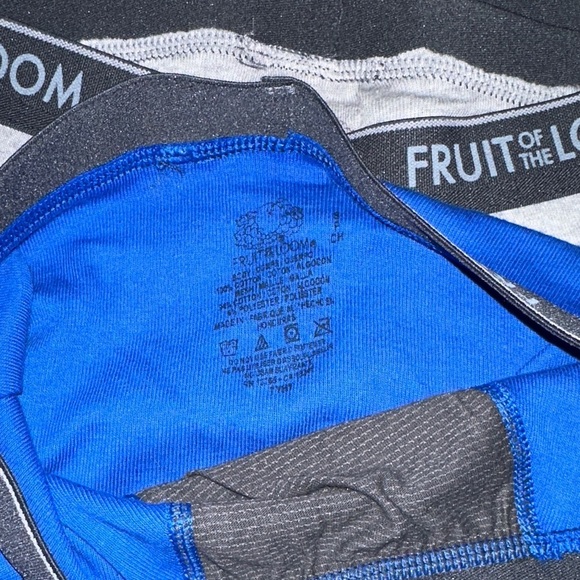 Fruit of the Loom Men's Blue and Black Boxer Briefs 5PK - Picture 5 of 5